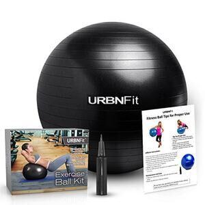 NWT URBNFit Exercise Ball-Anti-Burst Swiss Balance Ball Quick Pump–26 Inch-Black
